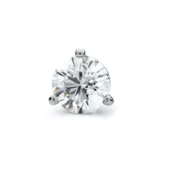 18k White Gold 3-prong Martini Round Diamond Single Stud Earring 0.25ctw (4.0mm Ea), J-k Color, Si Clarity