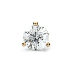 14k Yellow Gold 3-prong Martini Round Diamond Single Stud Earring 0.16ctw (3.5mm Ea), J-k Color, Si Clarity