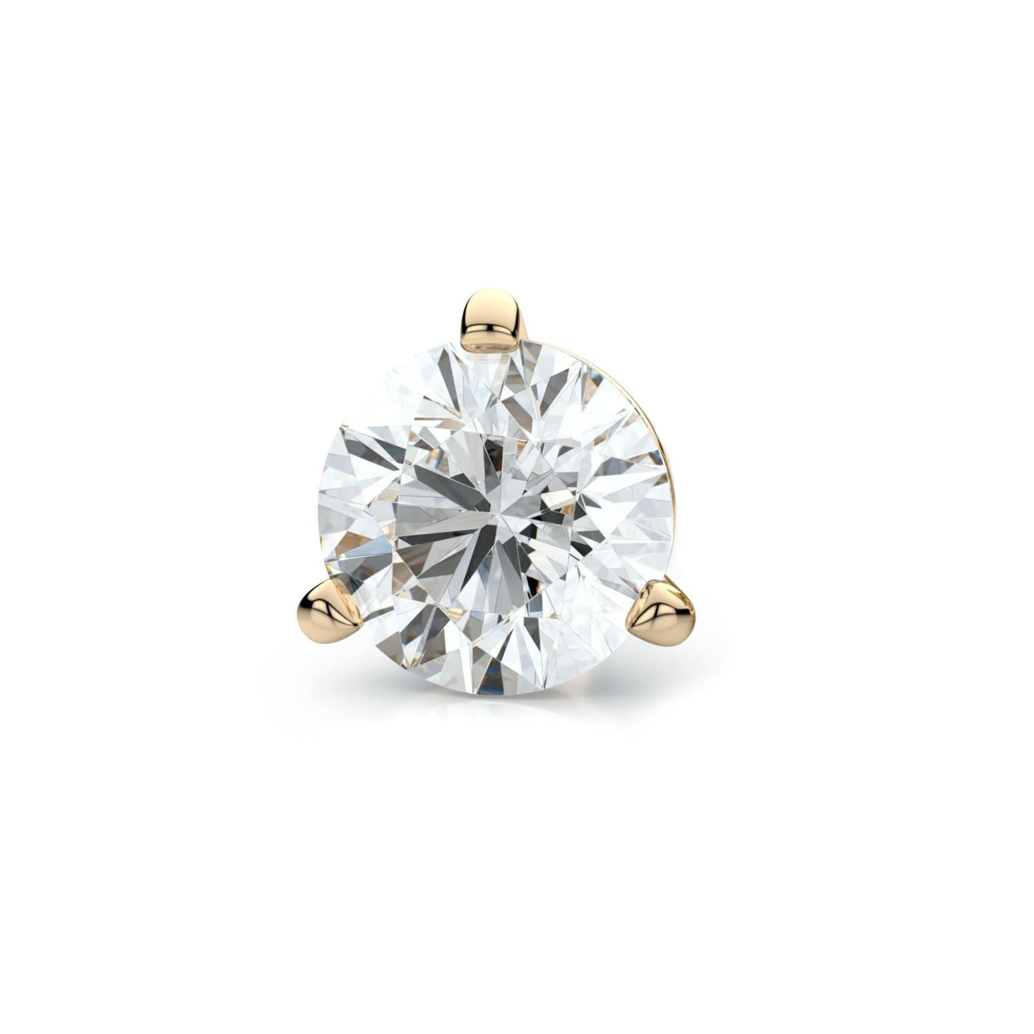 14k Yellow Gold 3-prong Martini Round Diamond Single Stud Earring 0.16ctw (3.5mm Ea), J-k Color, Si Clarity 3 14k Yellow Gold 3-prong Martini Round Diamond Single Stud Earring 0.16ctw (3.5mm Ea), J-k Color, Si Clarity
