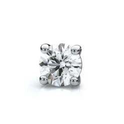 14k White Gold 4-prong Round Diamond Single Stud Earring 0.16ctw (3.5mm Ea), H-i Color, Vs Clarity