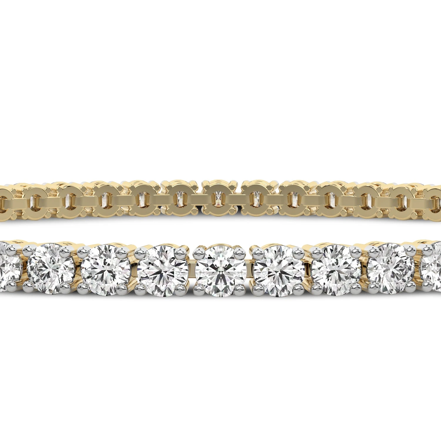 Exquisite Lab-Grown Diamond Tennis Bracelet In White & Yellow Gold, 3-15 Carats (EFG, VS, Excellent Cut) 7 Exquisite Lab-Grown Diamond Tennis Bracelet In White & Yellow Gold, 3-15 Carats (EFG, VS, Excellent Cut) - Image 5