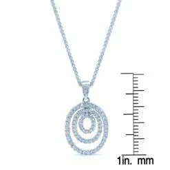 Multi Oval Diamond Penant In 18k White Gold (1/4 Ct.tw.) -Veloura Shop 50368d2c 160 ruler 98cf9fb3 9ee7 44e4 90c9 b50a059cde47