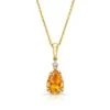 Citrine And Diamond Teardrop Pendant In 14k Yellow Gold 17 In Curb Chain -Veloura Shop 50957ctc 15 front 2 1 9f520ecc 54ca 4206 b338 91fb7fb94b39
