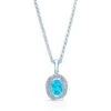 Oval Swiss Blue Topaz & Diamond Pendant In 14k White Gold -Veloura Shop 50997btc 150 front