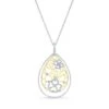 Diamond Tear Drop Scrolled Lattice Pendant In 14k Yellow And White Gold -Veloura Shop 51738 150 front