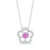 Pink Sapphire And Diamond Flower Slide Pendant In 18k White Gold 1 Pink Sapphire And Diamond Flower Slide Pendant In 18k White Gold -Veloura Shop 51771 ps front