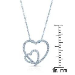 Diamond Pave Double Heart Pendant In 14k White Gold (1/3 Ct.tw.) 7 Diamond Pave Double Heart Pendant In 14k White Gold (1/3 Ct.tw.) -Veloura Shop 52045d3c 120 ruler