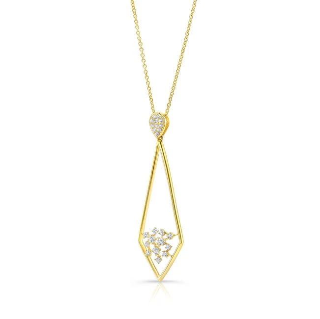 Diamond Pave Elongated Diamond Shaped Pendant In 14k Yellow Gold (1/3 Ct.tw.) 4 Diamond Pave Elongated Diamond Shaped Pendant In 14k Yellow Gold (1/3 Ct.tw.) - Image 2