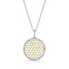 Diamond Textured Honeycomb Pendant In 14k Two Tone Gold (1/6 Ct.tw.) -Veloura Shop 52065d3c 150 front