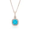Blue Topaz Cushion And Diamond Halo Pendant In 14k Rose Gold 1 Blue Topaz Cushion And Diamond Halo Pendant In 14k Rose Gold -Veloura Shop 52067bt front 1 6e5c77f8 9922 420e b222 c26e8e4e3598