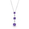 Graduated Amethyst And Diamond Drop Pendant In 14k White Gold -Veloura Shop 52072amc 120 front a3274457 8b63 43e5 97e8 9a7f988ab46c