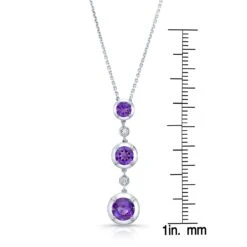Graduated Amethyst And Diamond Drop Pendant In 14k White Gold -Veloura Shop 52072amc 120 front ruler 0be79f16 7cf0 4dcf a3b9 23c5d7d8e47b