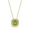 Peridot Cushion And Diamond Double Halo Pendant In 14k Yellow Gold (7mm) -Veloura Shop 52075dpec 150 front c02c7918 4177 4d10 9b7a d88221675490
