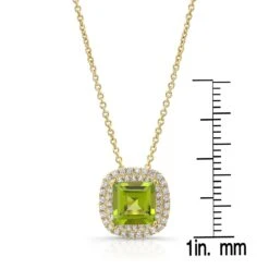 Peridot Cushion And Diamond Double Halo Pendant In 14k Yellow Gold (7mm) -Veloura Shop 52075dpec 150 front ruler 54ad3660 2349 4f40 8a1b 6d6f18dcca22