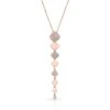 Diamond Alternating Pave And High Polish Dangling Diamond Shape Pendant In 14k Rose Gold -Veloura Shop 52086d3c front