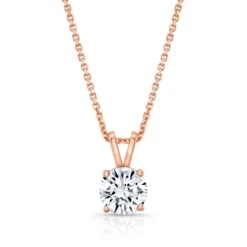 Round (full Cut) Diamond Solitaire Pendant In A Platinum 4-prong Basket Setting, 0.55ct. T.w. (hi, Si1-si2)