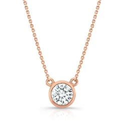 Round (full Cut) Diamond Solitaire Pendant In A Platinum Bezel Centered Setting, 1.25ct. T.w. (hi, Si1-si2)