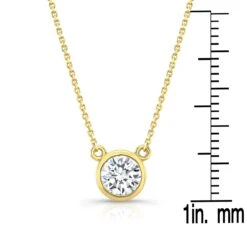 Round (full Cut) Diamond Solitaire Pendant In A 14k Yellow Gold Bezel Centered Setting, 1ct. T.w. (hi, Si1-si2) -Veloura Shop 599003 rd100 yellow ruler 1 107c53cb 9650 4b6f b81f e73f068ca6b1