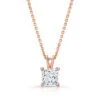 Princess Diamond Solitaire Pendant In A 14k Rose Gold 4-prong Basket Setting, 3ct. T.w. (hi, Si1-si2) -Veloura Shop 599005 pr100 rose front 7 87402344 4265 4247 b298 aee57b025941