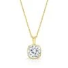Cushion Diamond Solitaire Pendant In A 14k Yellow Gold 4-prong Leaf Scroll Setting, 3ct. T.w. (hi, Si1-si2) -Veloura Shop 599007 cu300 yellow front 1 416f8431 c28d 49e2 b2e0 accf9d4893ec