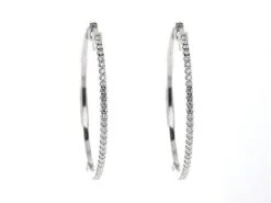 Diamond Hoop Earrings In 18k White Gold (3/4 Ct.tw.)