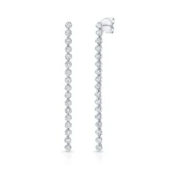 Diamond Linear Drop Earrings In 14k Rose Gold