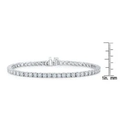 Diamond 4-prong Tennis Bracelet In 18k White Gold (14.60ctw) -Veloura Shop 70218 rounded ruler 1