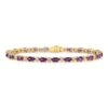 Amethyst And Diamond Oval Bracelet With Round Bezel Links In 14k Yellow Gold (5x3mm) -Veloura Shop 70230am fj clasped front