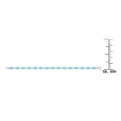 Blue Topaz Oval Half-bezel And Diamond Pave East-west Bracelet In 14k White Gold (6x4mm) -Veloura Shop 70350btc straight front ruler