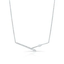 Diamond Melded Bars Necklace In 14k White Gold (1/3 Ct.tw.)