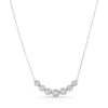 Diamond 7-stone Round Bezel Graduated Necklace With Millgrained Edging In 14k White Gold -Veloura Shop 80362d2c front