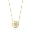 Diamond Sun Necklace With Round Frame In 14k Yellow Gold, 18-inch Chain -Veloura Shop 80381d3c front 2