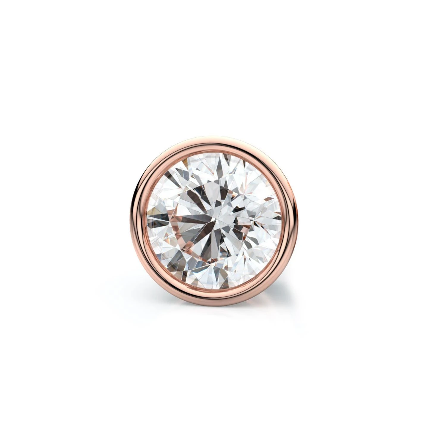 14k Rose Gold Bezel Round Diamond Single Stud Earring 0.37ctw (4.5mm Ea), H-i Color, Si Clarity 3 14k Rose Gold Bezel Round Diamond Single Stud Earring 0.37ctw (4.5mm Ea), H-i Color, Si Clarity