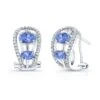 Tanzanite And Diamond Open Work Earrings In 14k White Gold (1/3 Ct.tw.) -Veloura Shop e41869 4
