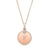 Diamond Initial "m" Disc Pendant In 14k Rose Gold -Veloura Shop fr51823d3c f rose