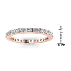 Round Brilliant Cut Diamond Pave Set Eternity Ring In 14k Rose Gold(0.72ct. Tw.) Ring Size 8 -Veloura Shop frmu1r098 hivs 70 164