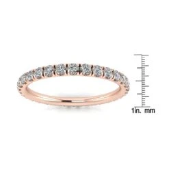 Round Brilliant Cut Diamond Split Prong Set Eternity Ring In 14k Rose Gold(0.47ct. Tw.) Ring Size 5.5 -Veloura Shop frmu2r105 hivs 70 138