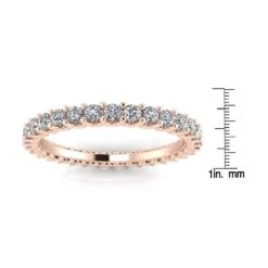 Round Brilliant Cut Diamond Shared Prong Set Eternity Ring In 14k Rose Gold(0.43ct. Tw.) Ring Size 4.5 -Veloura Shop frmu3r105 hivs 70 132