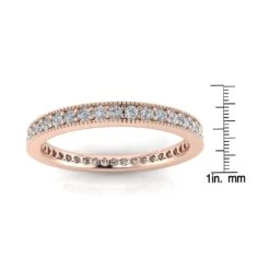 Round Brilliant Cut Diamond Pave & Milgrain Set Eternity Ring In 14k Rose Gold(1.02ct. Tw.) Ring Size 9 -Veloura Shop frmu4r105 hivs 70 175 a38e0ede dc29 4b04 a8dc cda005ab2292