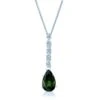 Green Tourmaline And Diamond Pendant In 14k White Gold -Veloura Shop fw17081gt front