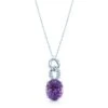 Amethyst And Diamond Interlocking Links Pendant In 14k White Gold Si (18-in Curb Chain) -Veloura Shop fw50785amc 670 front