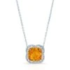 Citrine And Diamond Scalloped Framed Necklace In 14k White Gold (18-inch Rolo Chain) -Veloura Shop fw80219ctc 150