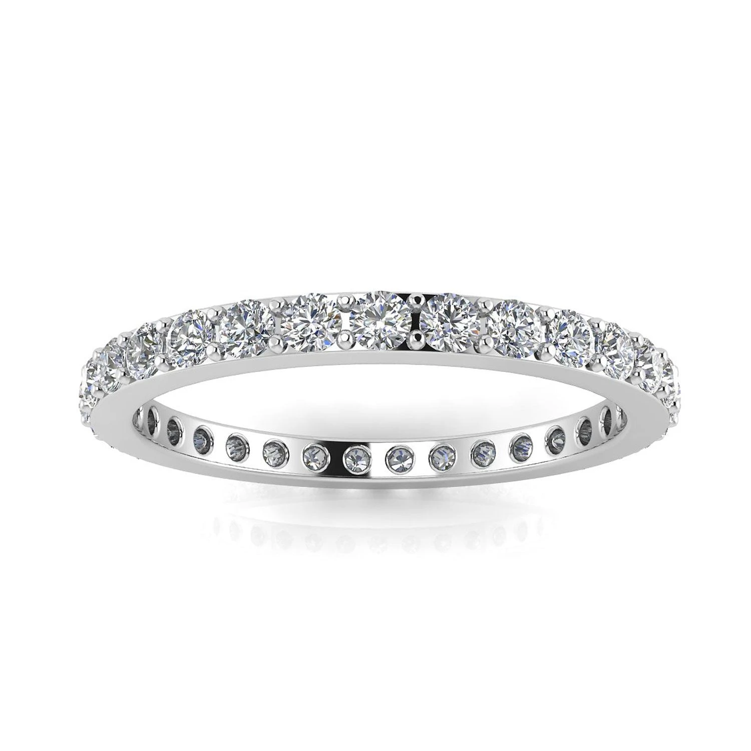 Round Brilliant Cut Diamond Pave Set Eternity Ring In Platinum(0.42ct. Tw.) Ring Size 4 3 Round Brilliant Cut Diamond Pave Set Eternity Ring In Platinum(0.42ct. Tw.) Ring Size 4