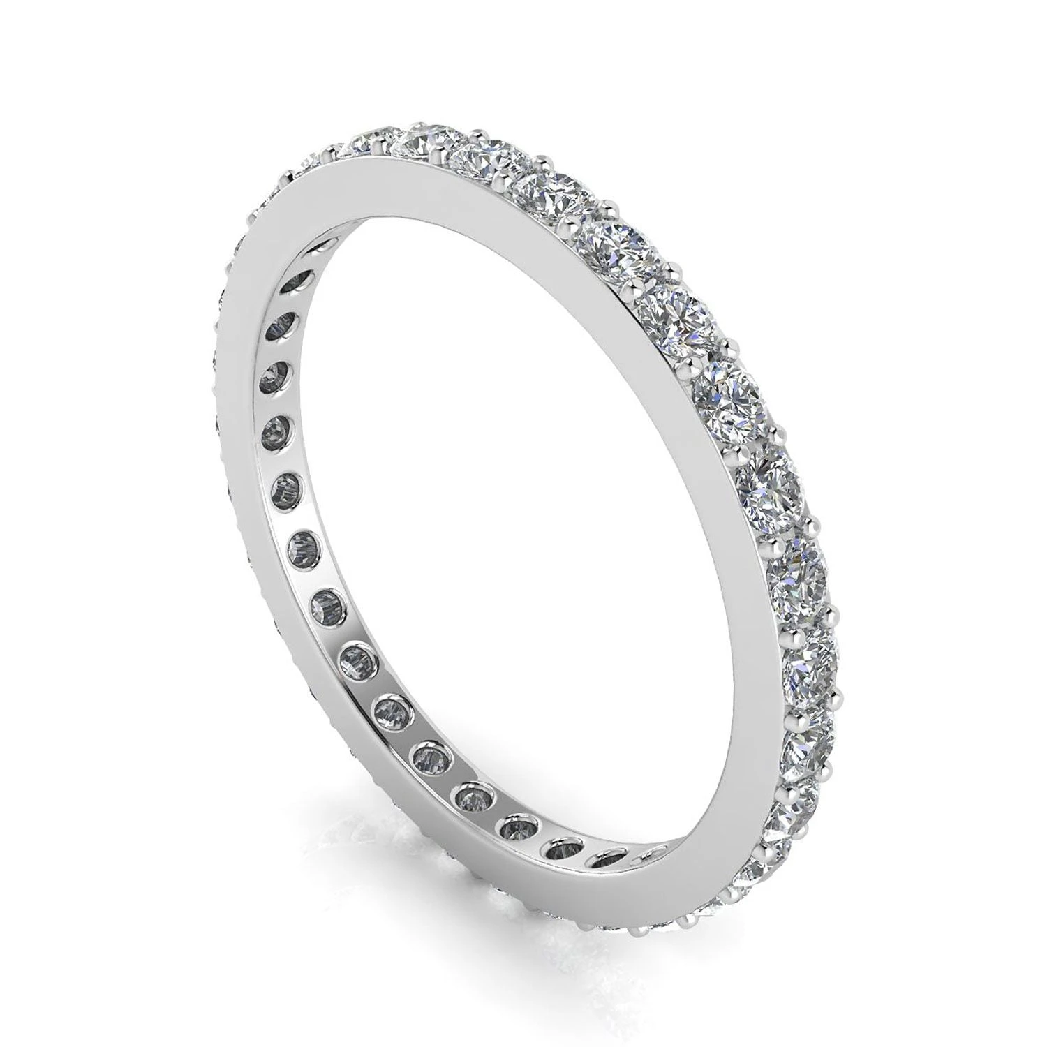 Round Brilliant Cut Diamond Pave Set Eternity Ring In 14k White Gold(1.37ct. Tw.) Ring Size 5 4 Round Brilliant Cut Diamond Pave Set Eternity Ring In 14k White Gold(1.37ct. Tw.) Ring Size 5 - Image 2