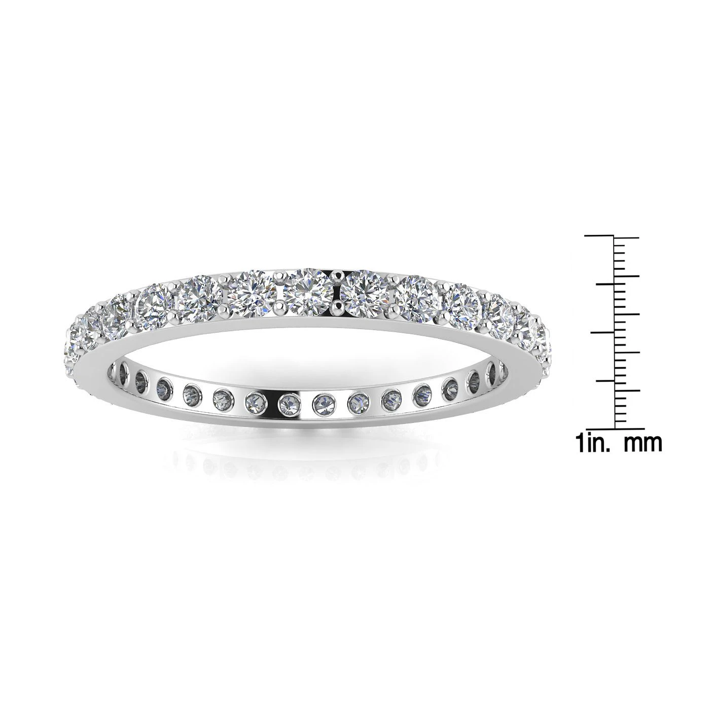 Round Brilliant Cut Diamond Pave Set Eternity Ring In Platinum(0.42ct. Tw.) Ring Size 4 5 Round Brilliant Cut Diamond Pave Set Eternity Ring In Platinum(0.42ct. Tw.) Ring Size 4 - Image 3