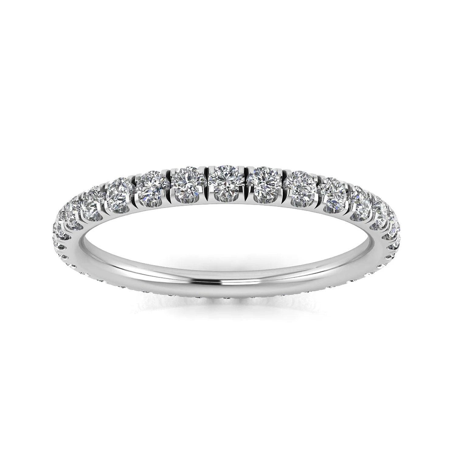 Round Brilliant Cut Diamond Split Prong Set Eternity Ring In 18k White Gold(0.86ct. Tw.) Ring Size 4.5 3 Round Brilliant Cut Diamond Split Prong Set Eternity Ring In 18k White Gold(0.86ct. Tw.) Ring Size 4.5