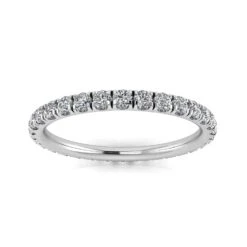 Round Brilliant Cut Diamond Split Prong Set Eternity Ring In 14k White Gold(1.37ct. Tw.) Ring Size 5