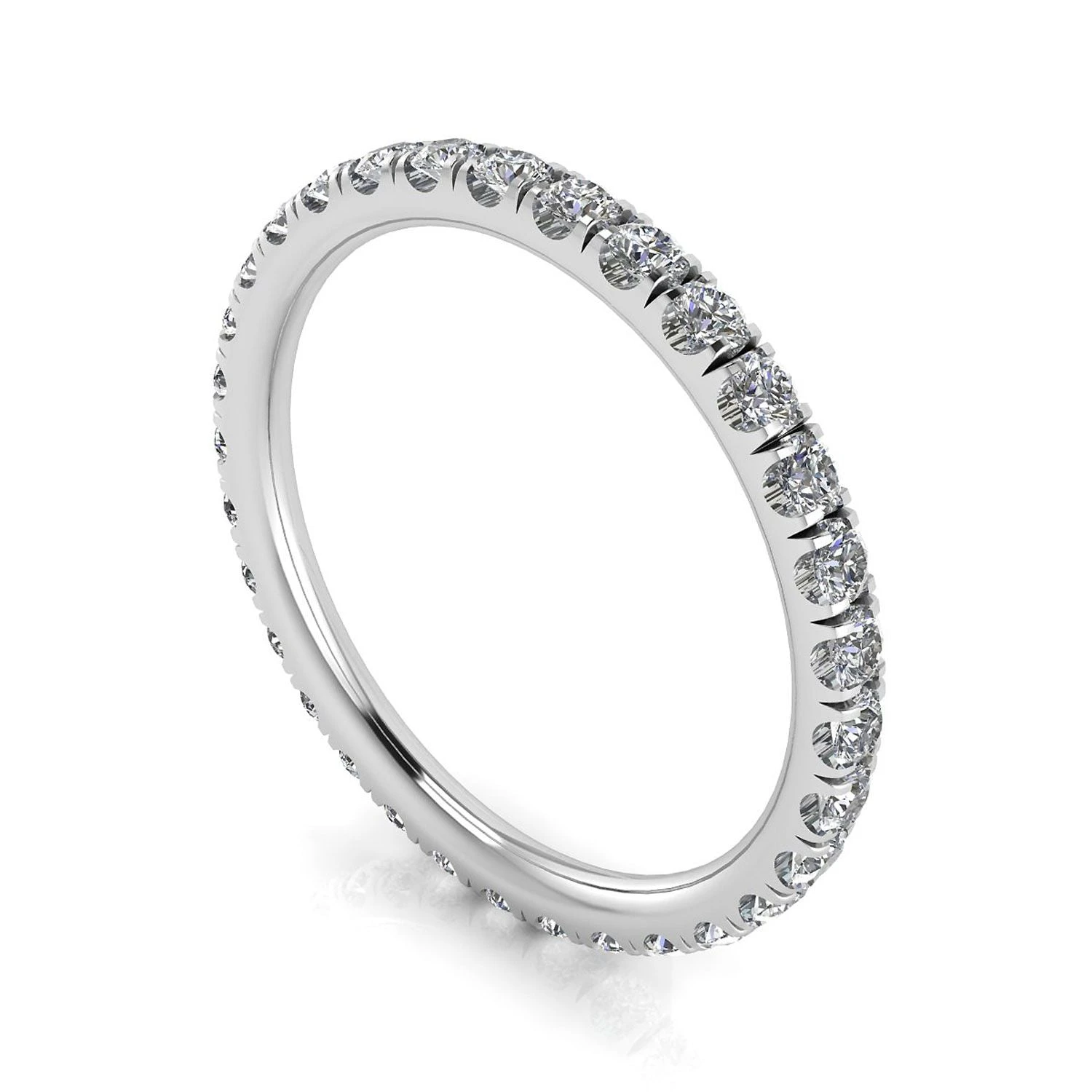 Round Brilliant Cut Diamond Split Prong Set Eternity Ring In 18k White Gold(0.86ct. Tw.) Ring Size 4.5 4 Round Brilliant Cut Diamond Split Prong Set Eternity Ring In 18k White Gold(0.86ct. Tw.) Ring Size 4.5 - Image 2
