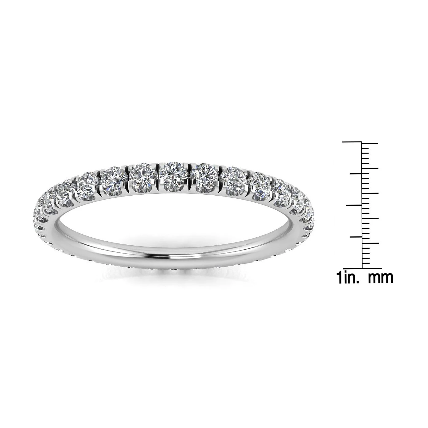 Round Brilliant Cut Diamond Split Prong Set Eternity Ring In 18k White Gold(0.86ct. Tw.) Ring Size 4.5 5 Round Brilliant Cut Diamond Split Prong Set Eternity Ring In 18k White Gold(0.86ct. Tw.) Ring Size 4.5 - Image 3