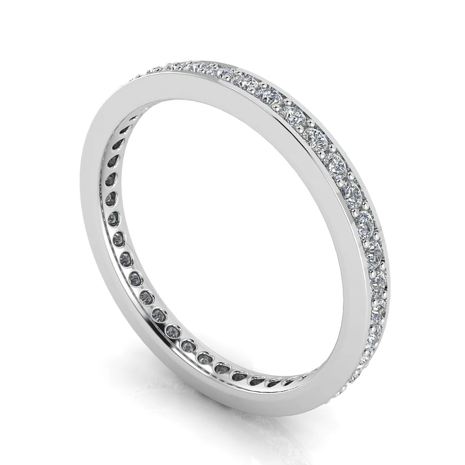 Round Brilliant Cut Diamond Channel Pave Set Eternity Ring In 18k White Gold(0.52ct. Tw.) Ring Size 9 4 Round Brilliant Cut Diamond Channel Pave Set Eternity Ring In 18k White Gold(0.52ct. Tw.) Ring Size 9 - Image 2